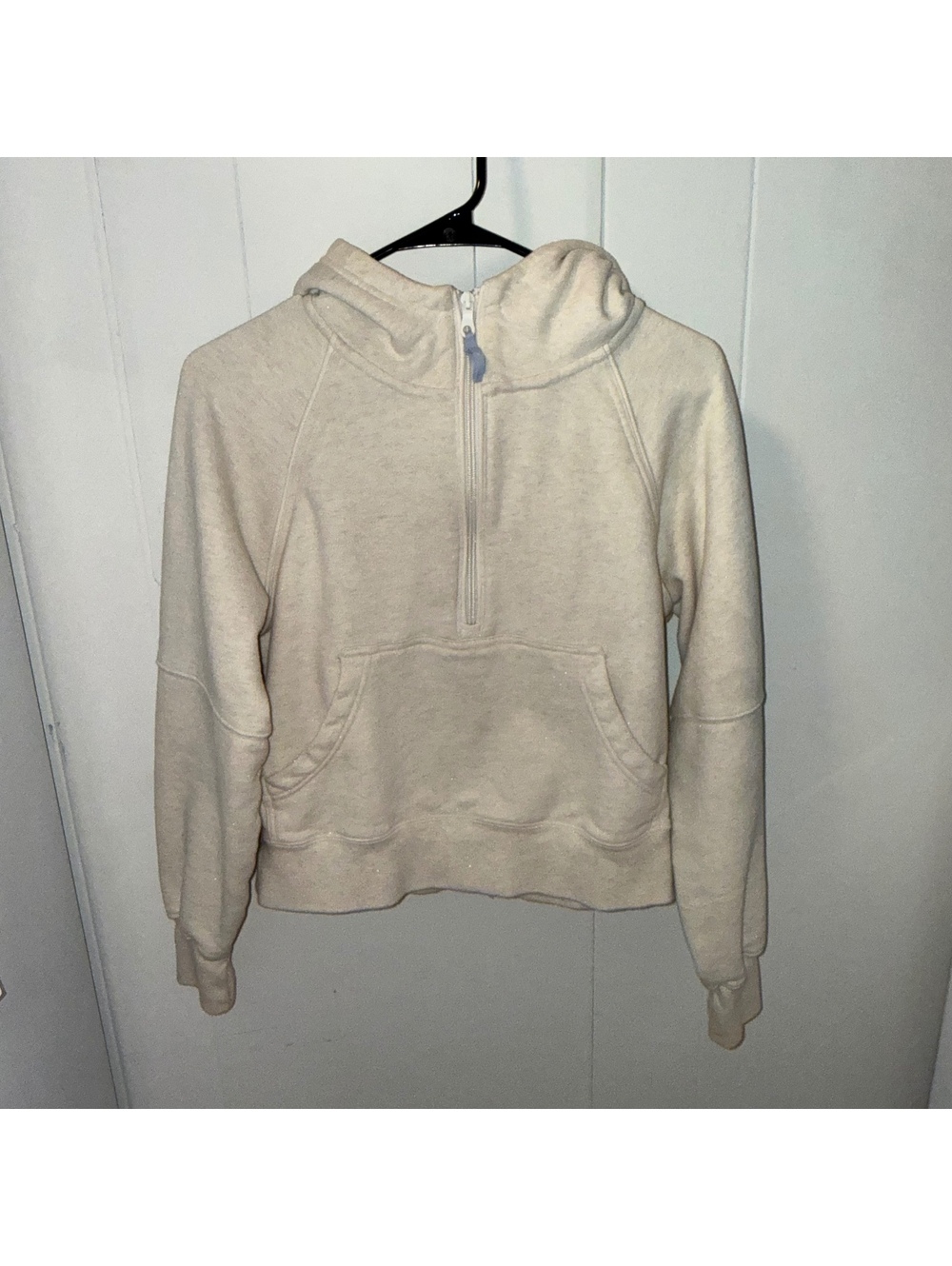 OFFLINE by Aerie XS Light Beige Half-Zip Hoodie Cotton Blend Casual Sweatshirt